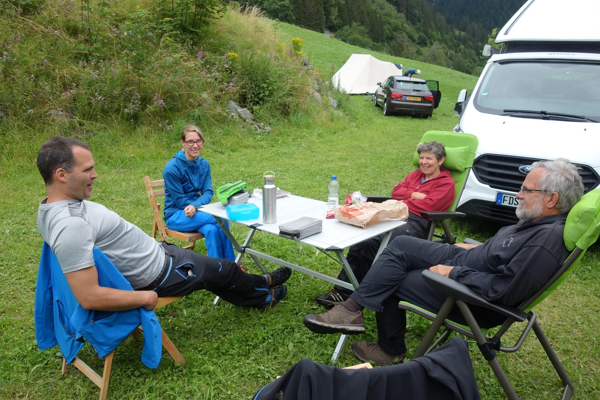 Beim Campingplatz Gadmen richteten wir uns für zwei Tage ein | © DAV Freudenstadt