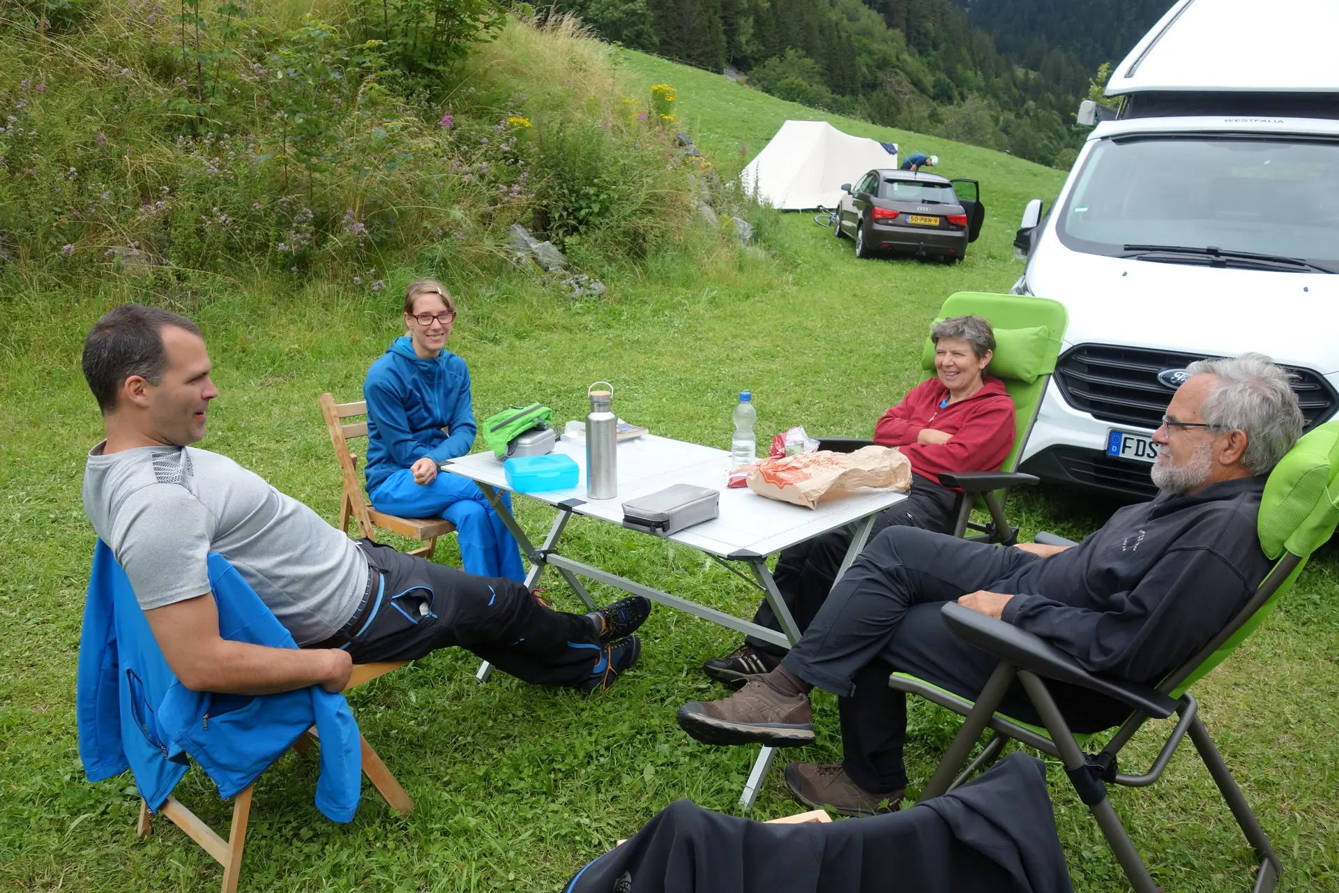 Beim Campingplatz Gadmen richteten wir uns für zwei Tage ein | © DAV Freudenstadt