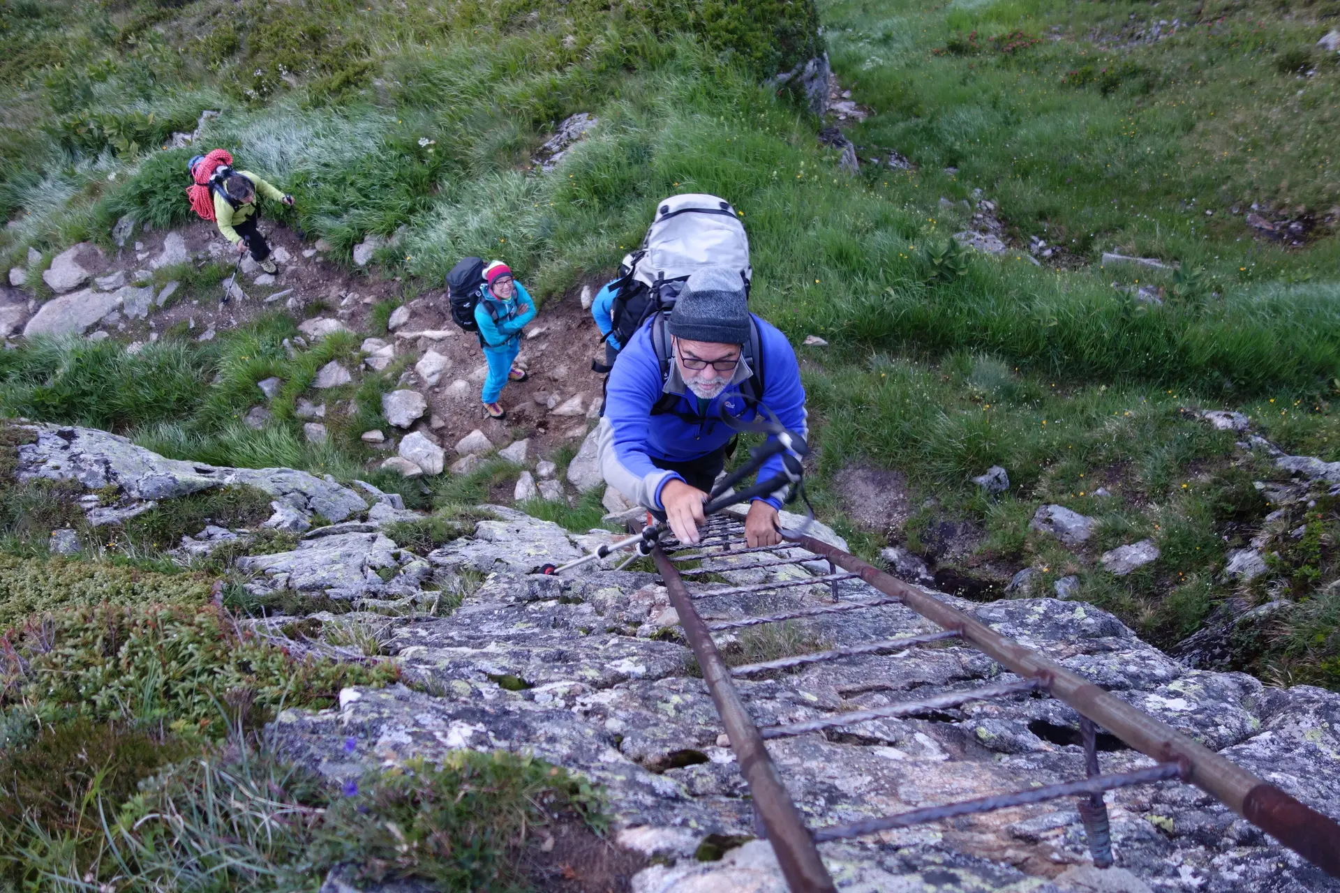 Bernhard im Leiternweg im Aufstieg zur Sustlihütte | © DAV Freudenstadt